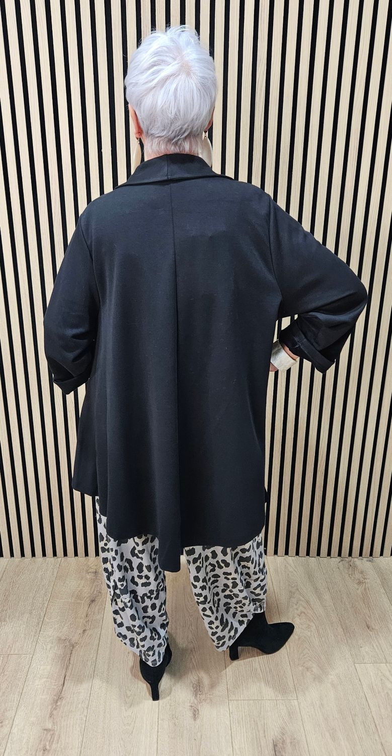 Relaxed Longline Jacket - Black