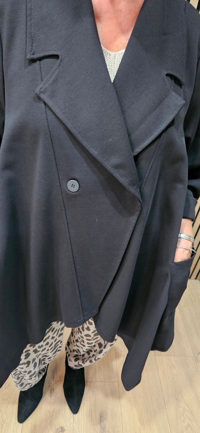 Relaxed Longline Jacket - Black