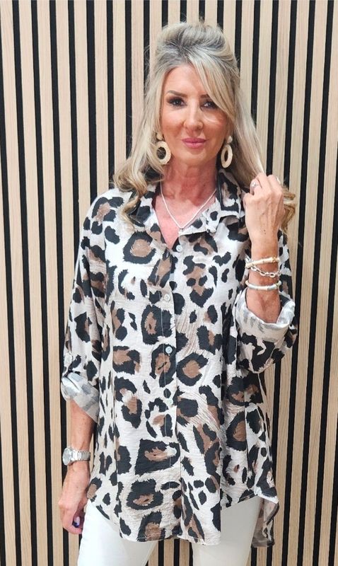 Leopard Print Relaxed Shirt - Animal Print