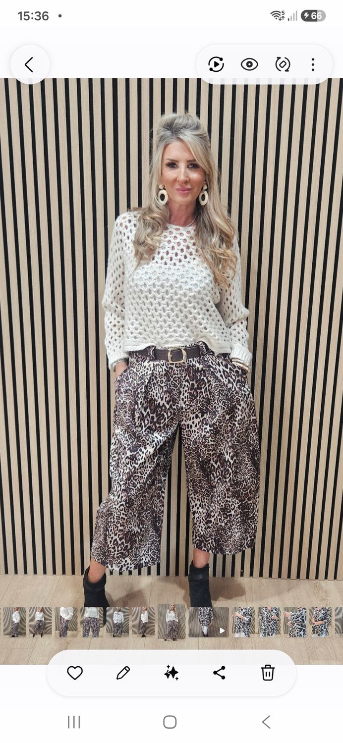 Open Knit Wool Blend Jumper - Cream