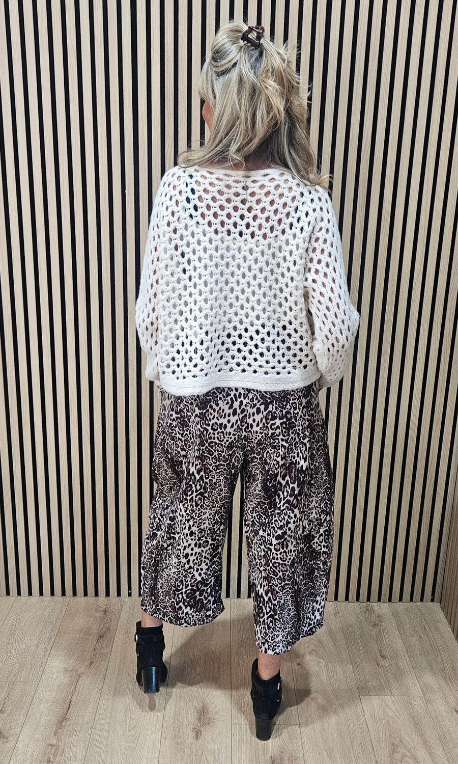 Open Knit Wool Blend Jumper - Cream