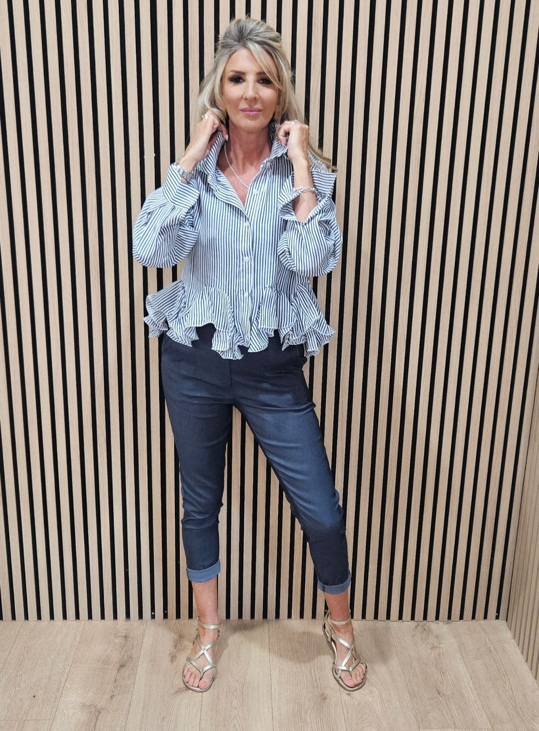 Elegant Frill Bottom Blouse