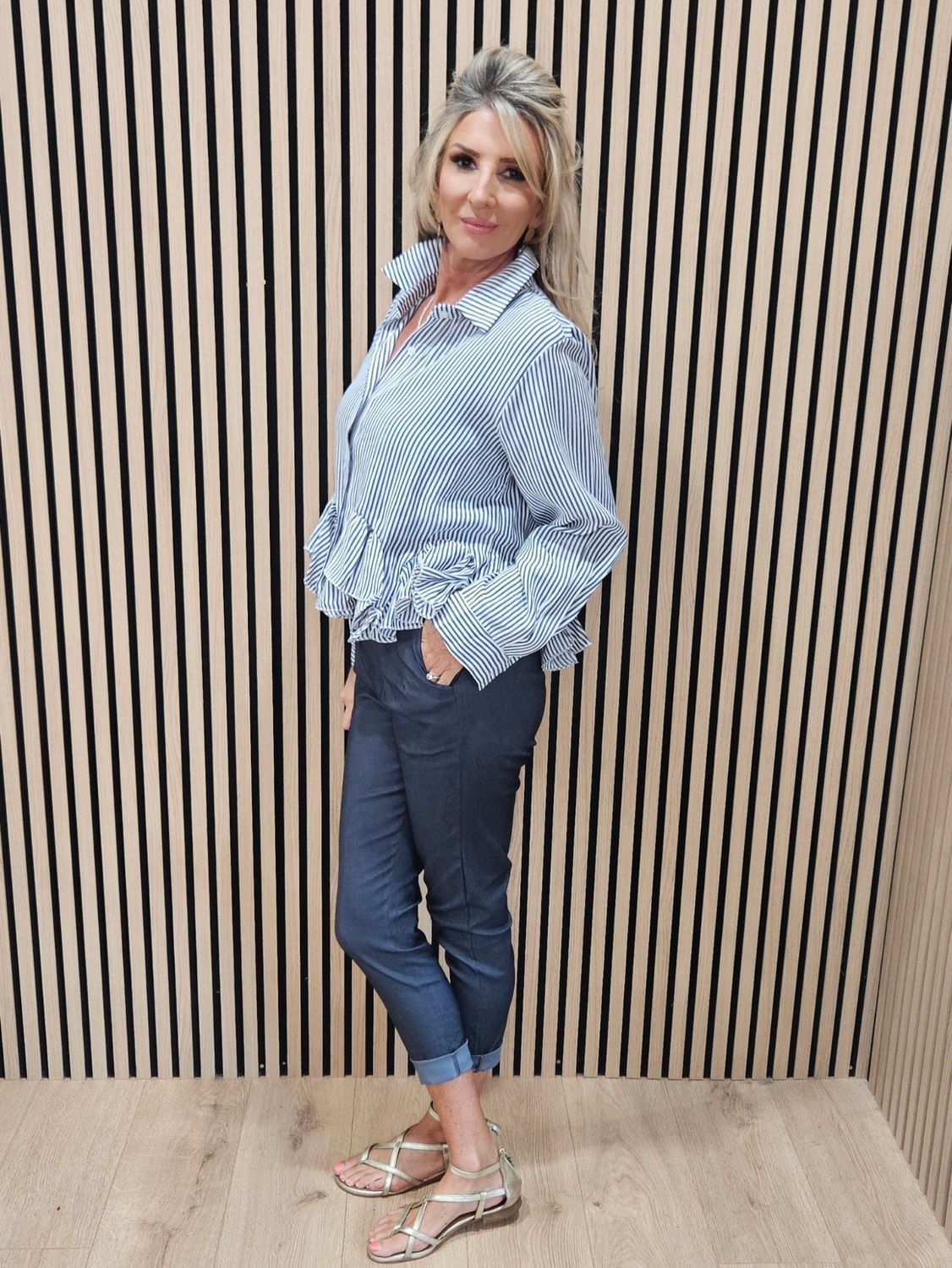 Elegant Frill Bottom Blouse