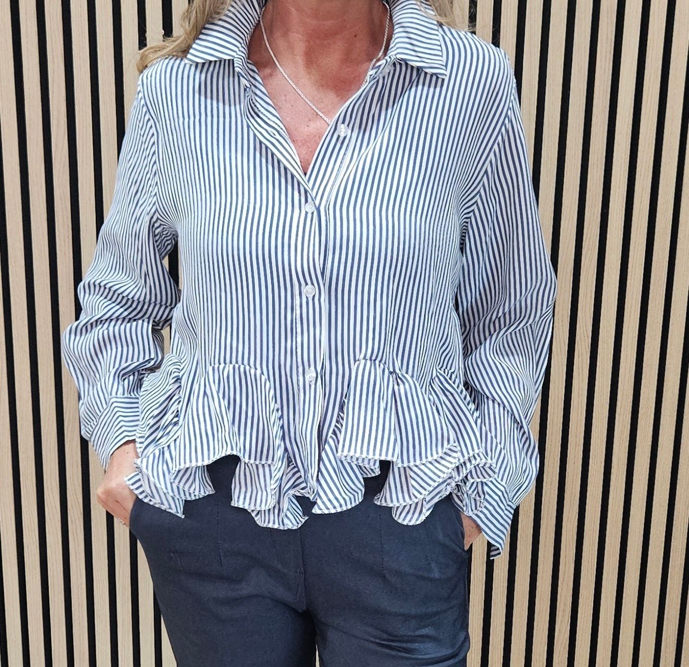 Elegant Frill Bottom Blouse