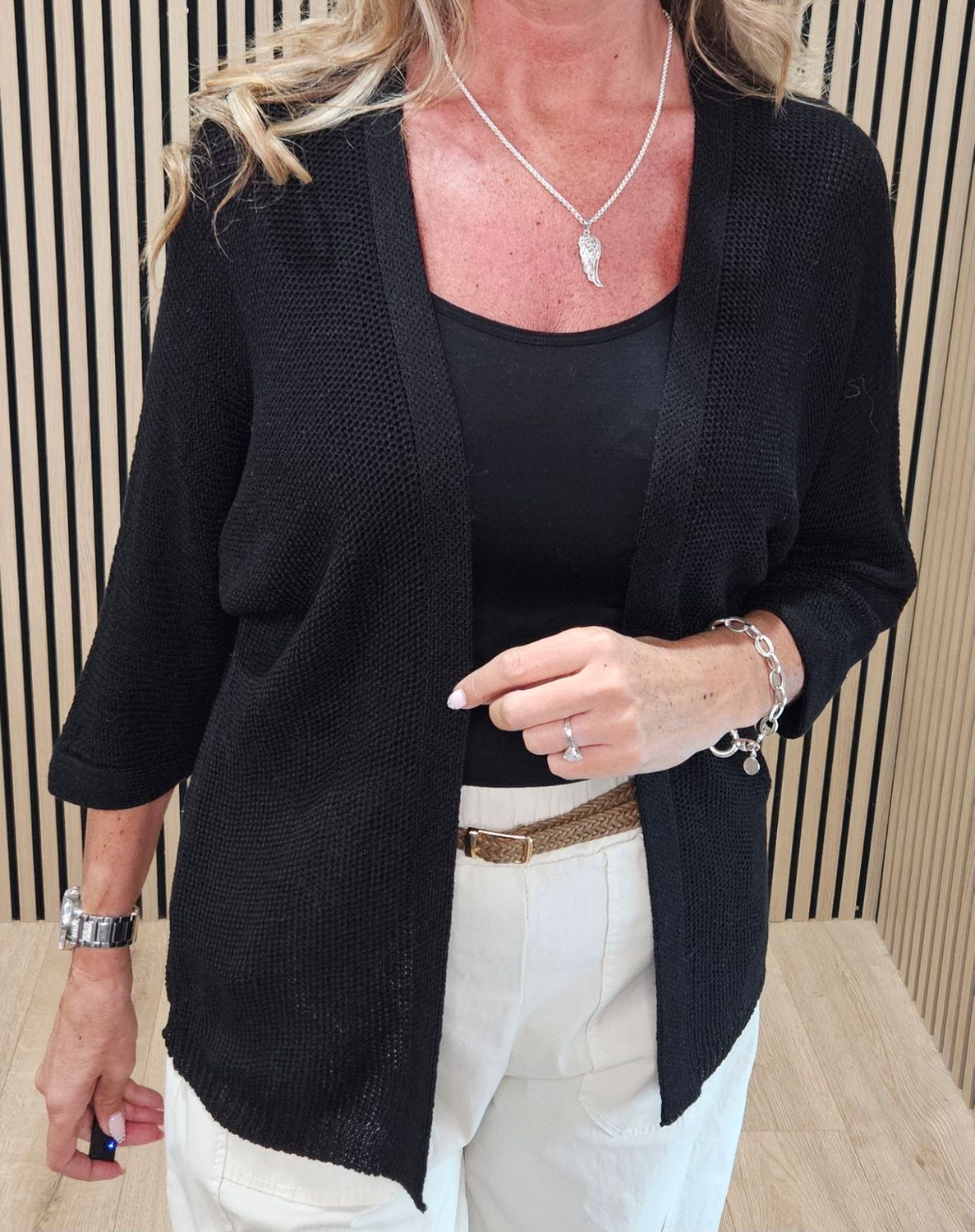 Soft-Knit Cardigan – Black