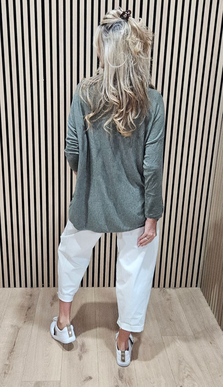 Soft-Stretch Top – Khaki