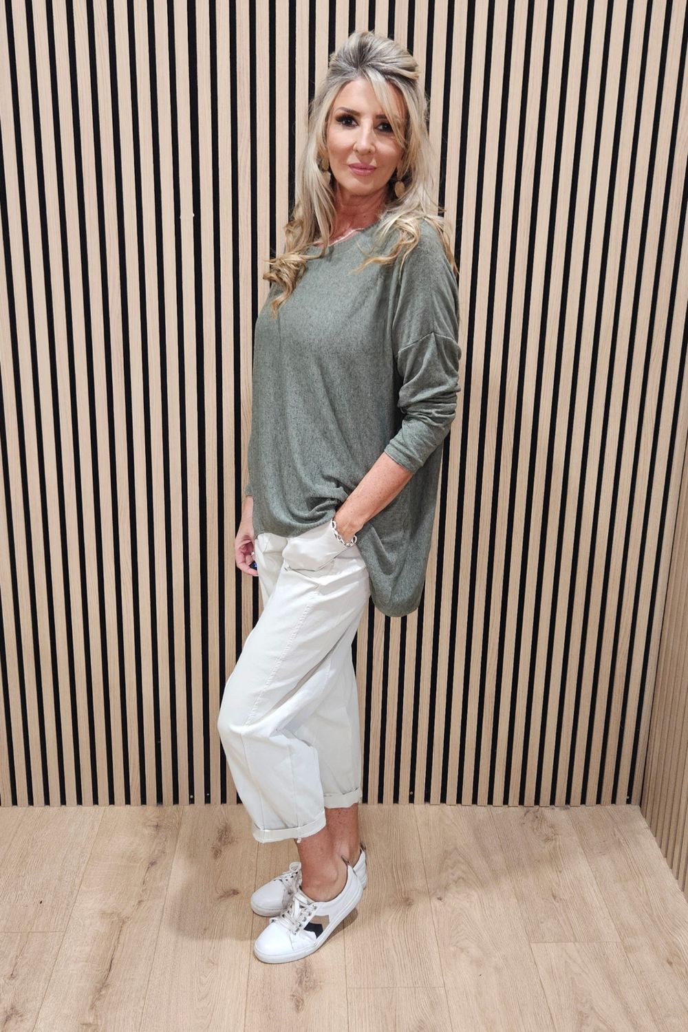Soft-Stretch Top – Khaki