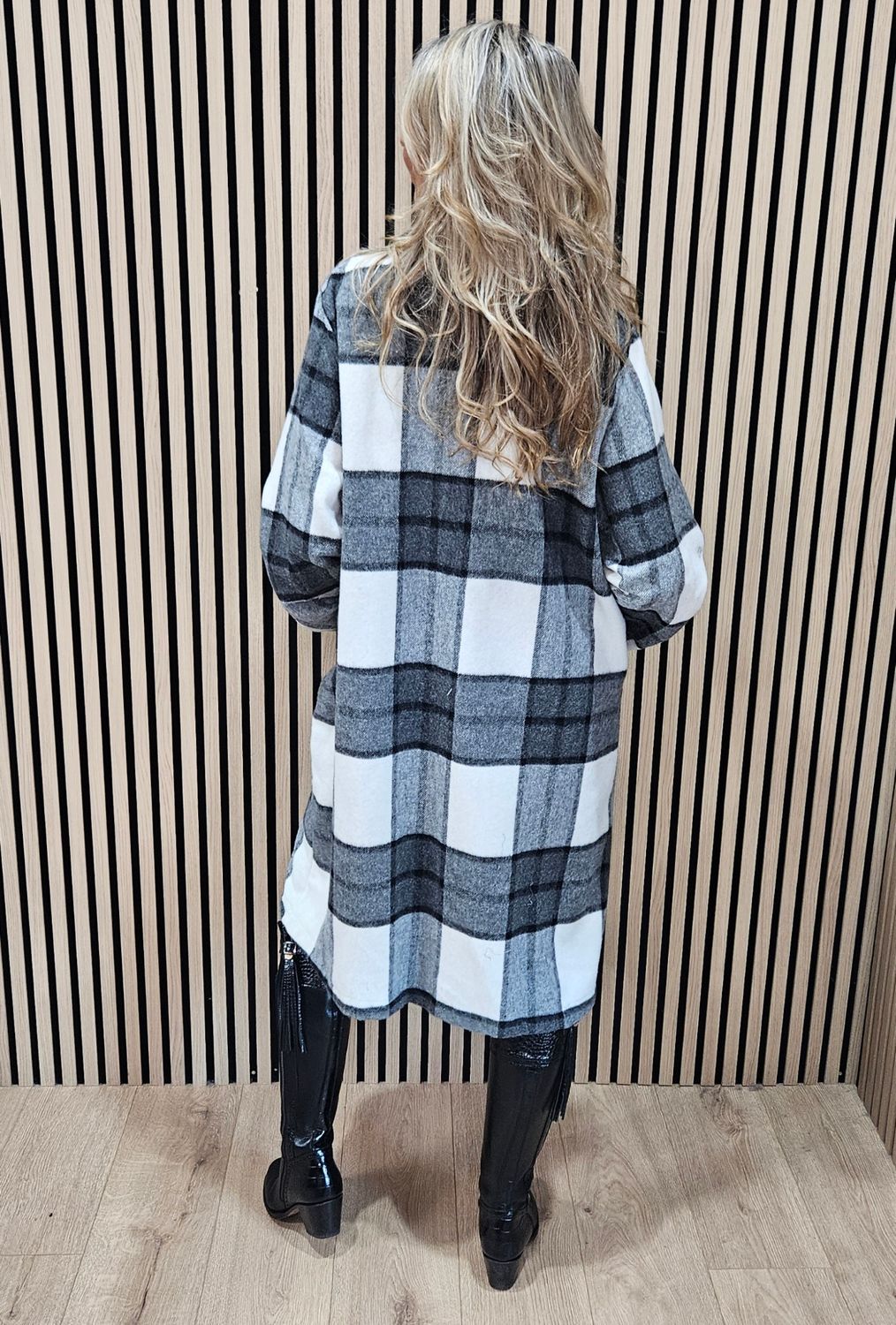 Wool Checked coat - Black/Grey
