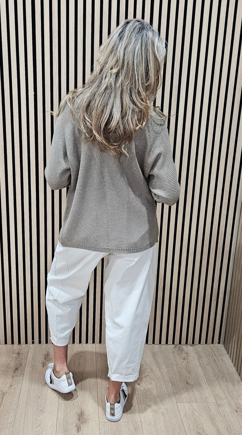 Soft-Knit Cardigan – Taupe