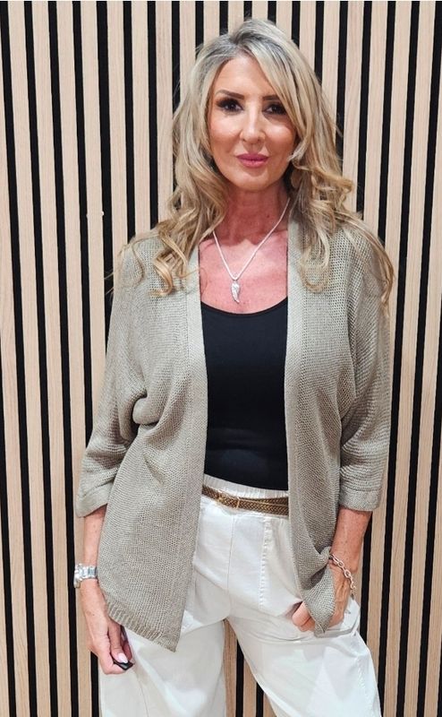 Soft-Knit Cardigan – Taupe