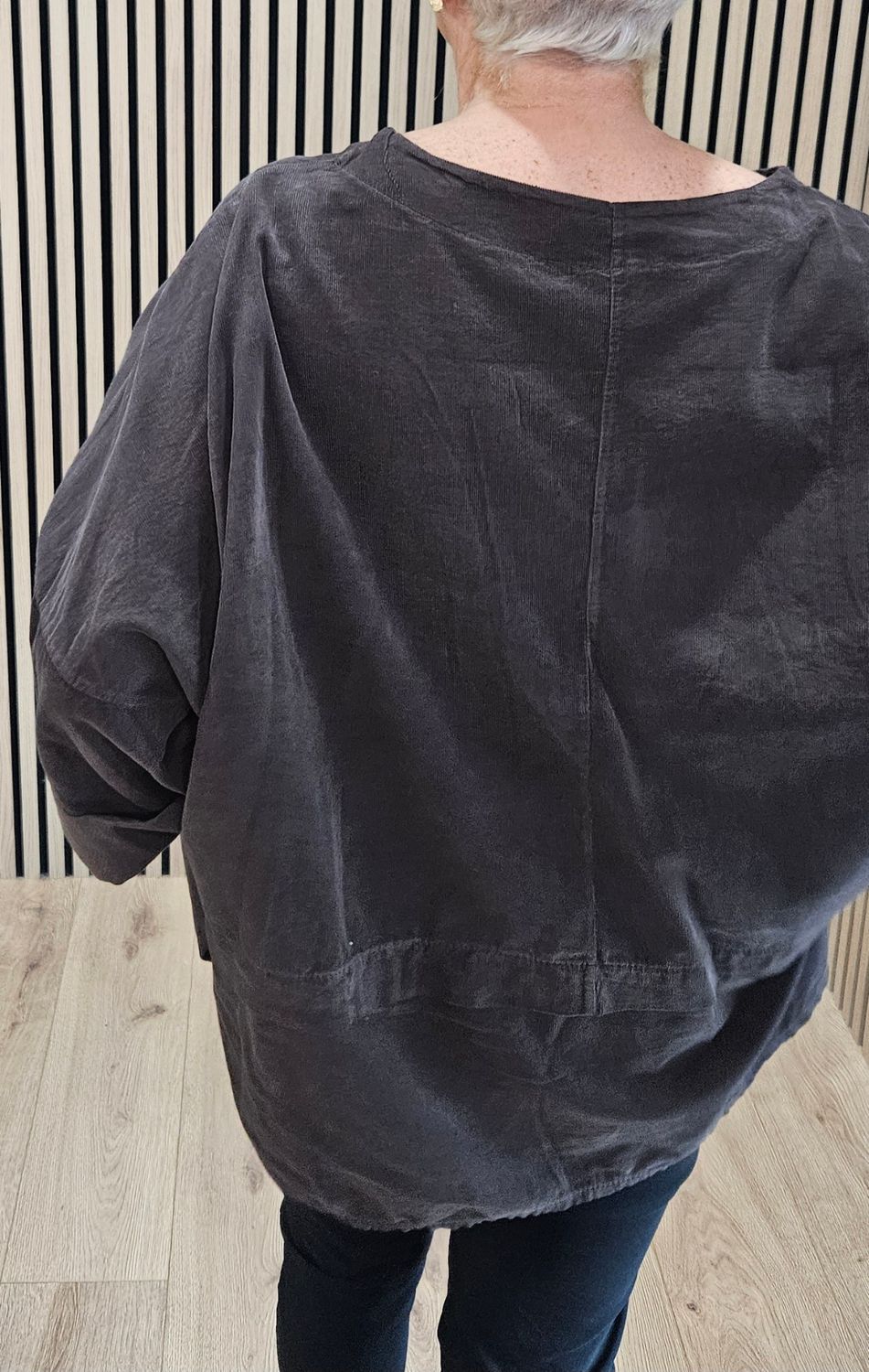 Needlecord Cotton Top – Chocolate