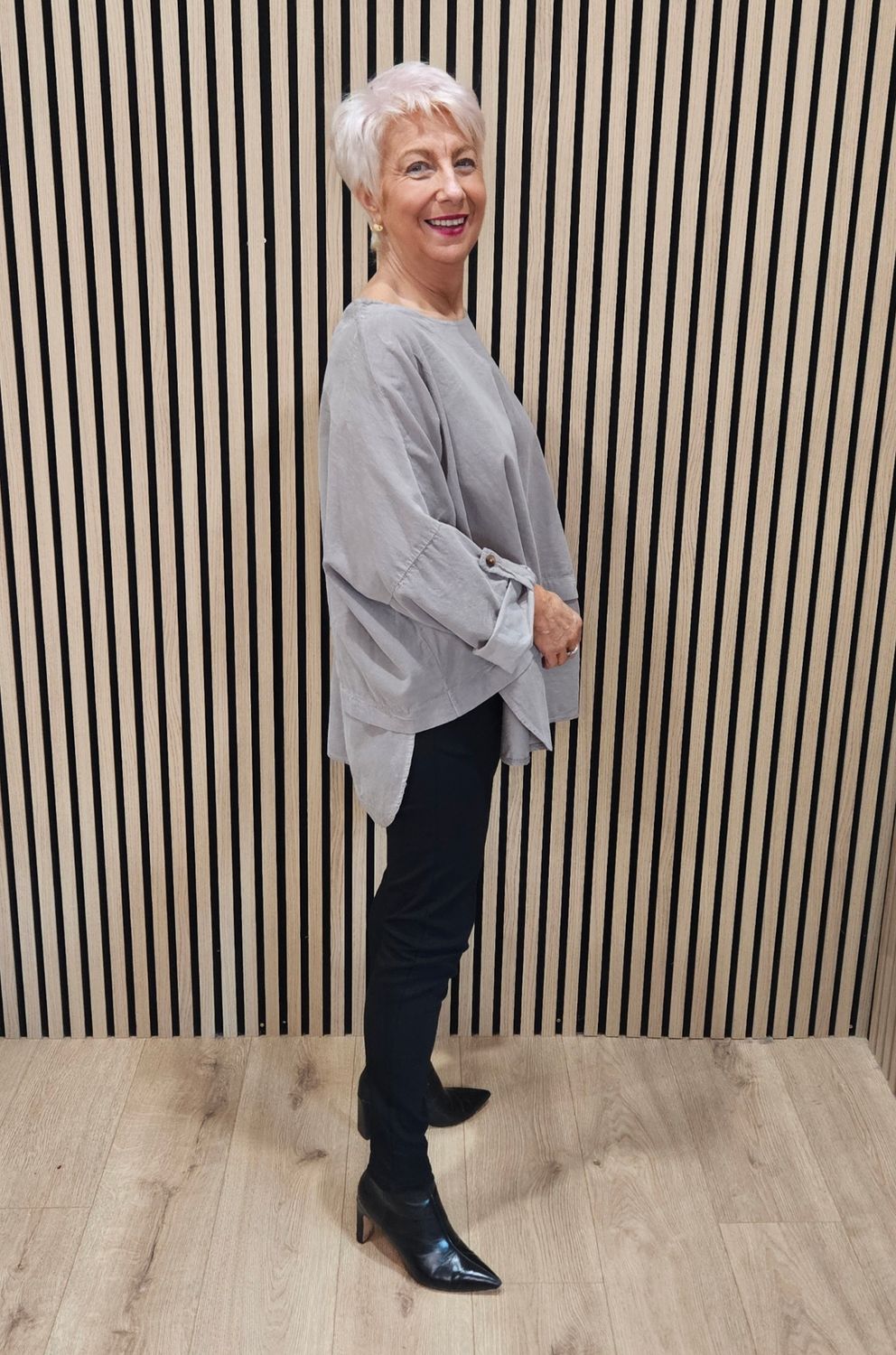 Needlecord Cotton Top – Taupe
