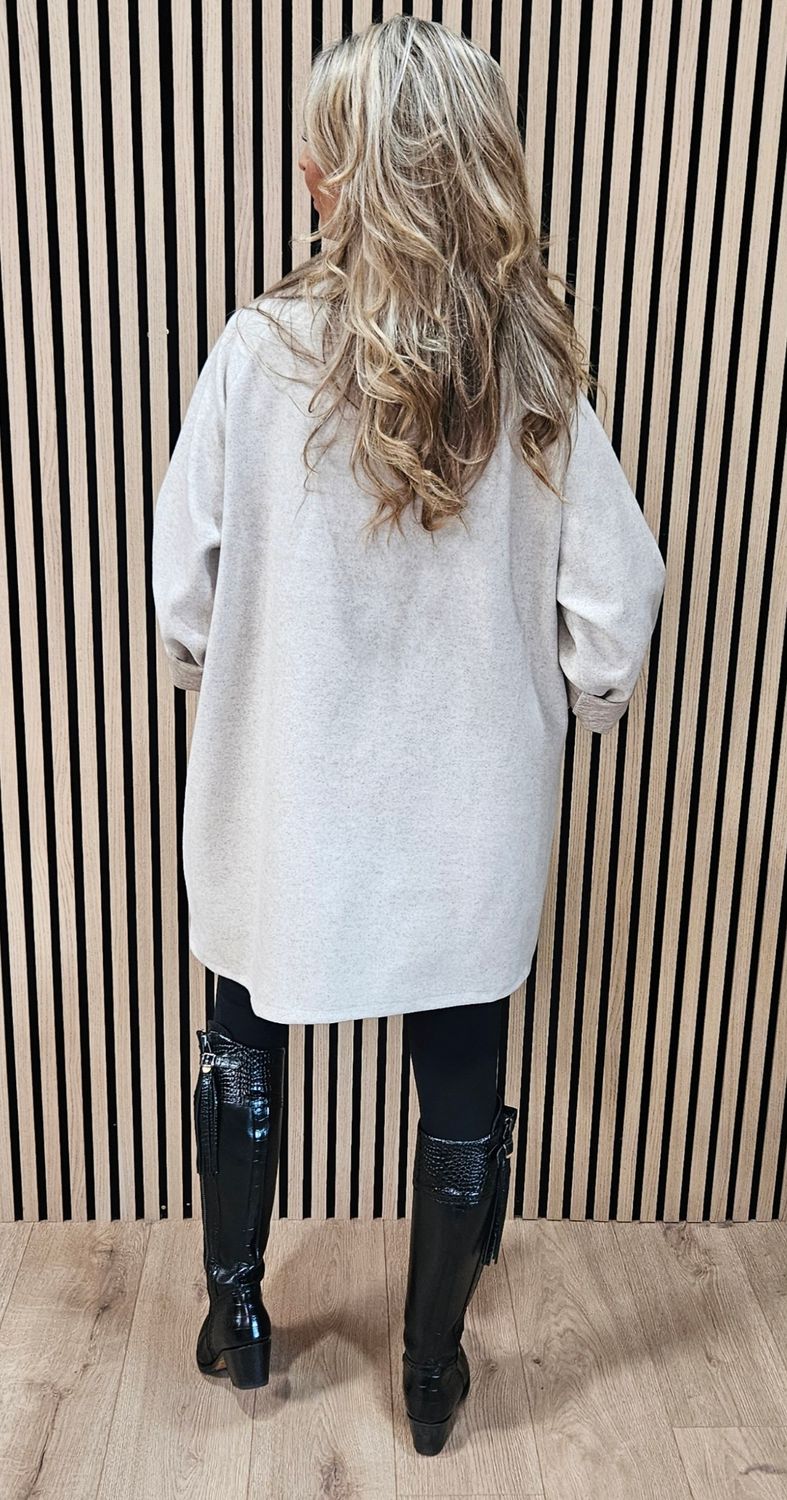 Soft-Stretch Coat – Cream