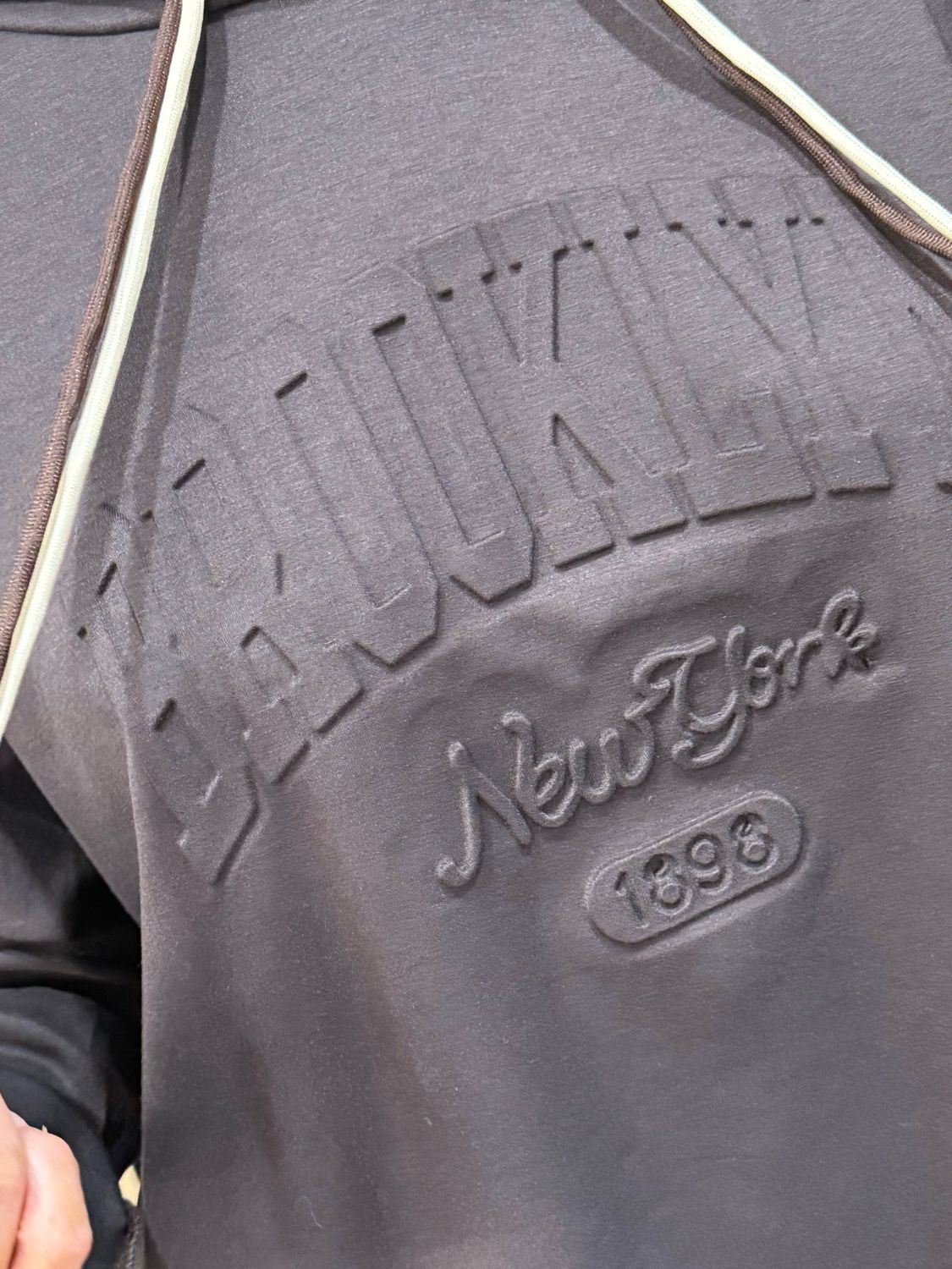 Embossed Detail Oversized Hoodie - Chocolate