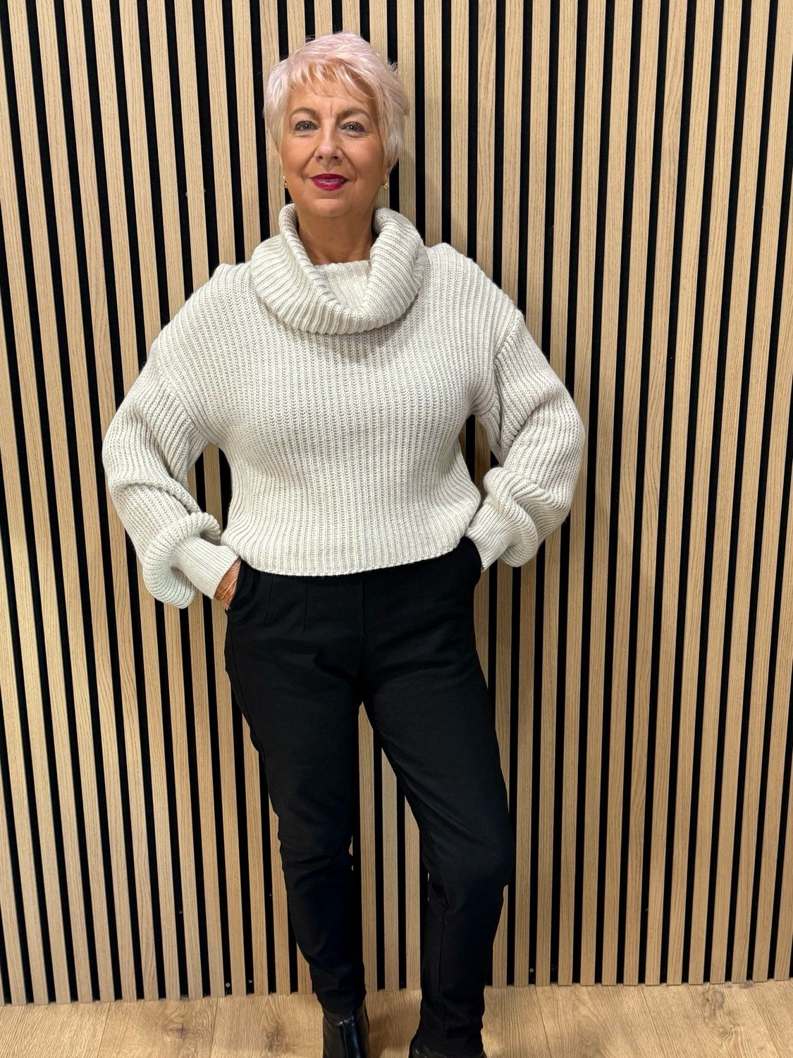 Chunky Cowl Neck Jumper - Cream