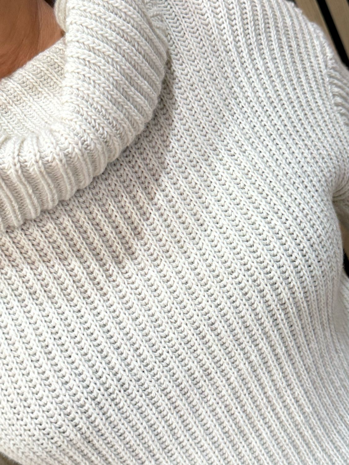 Chunky Cowl Neck Jumper - Cream
