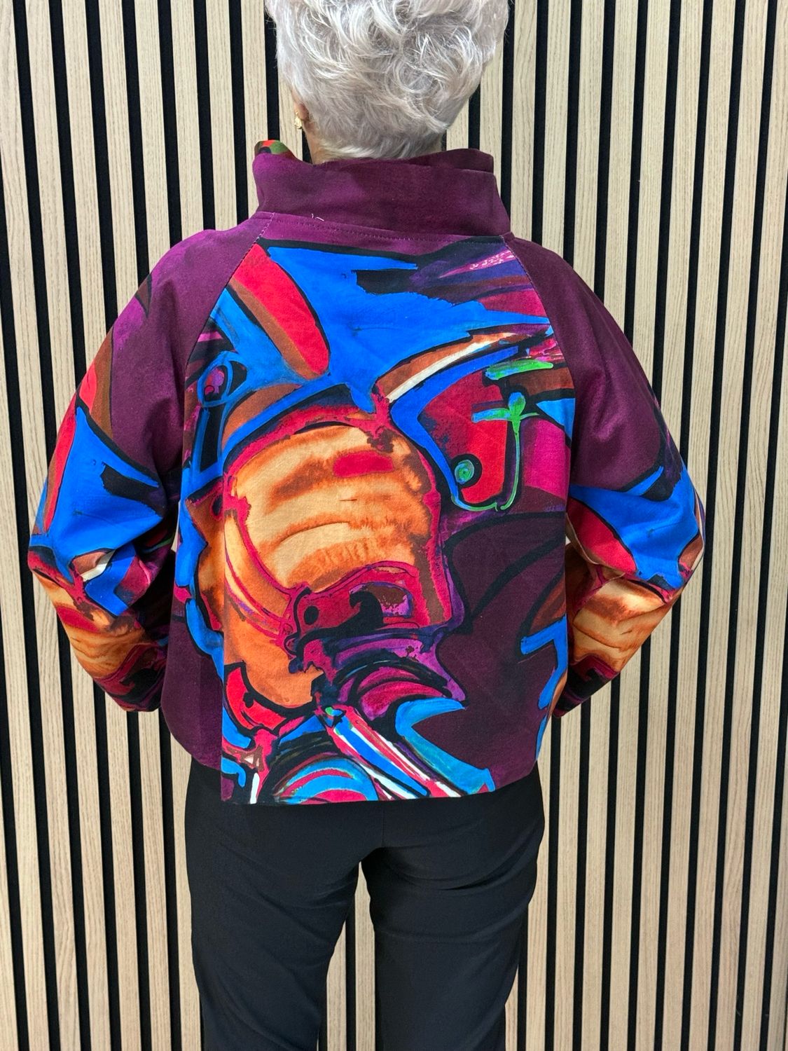 Abstract Print Statement Jacket - Multi