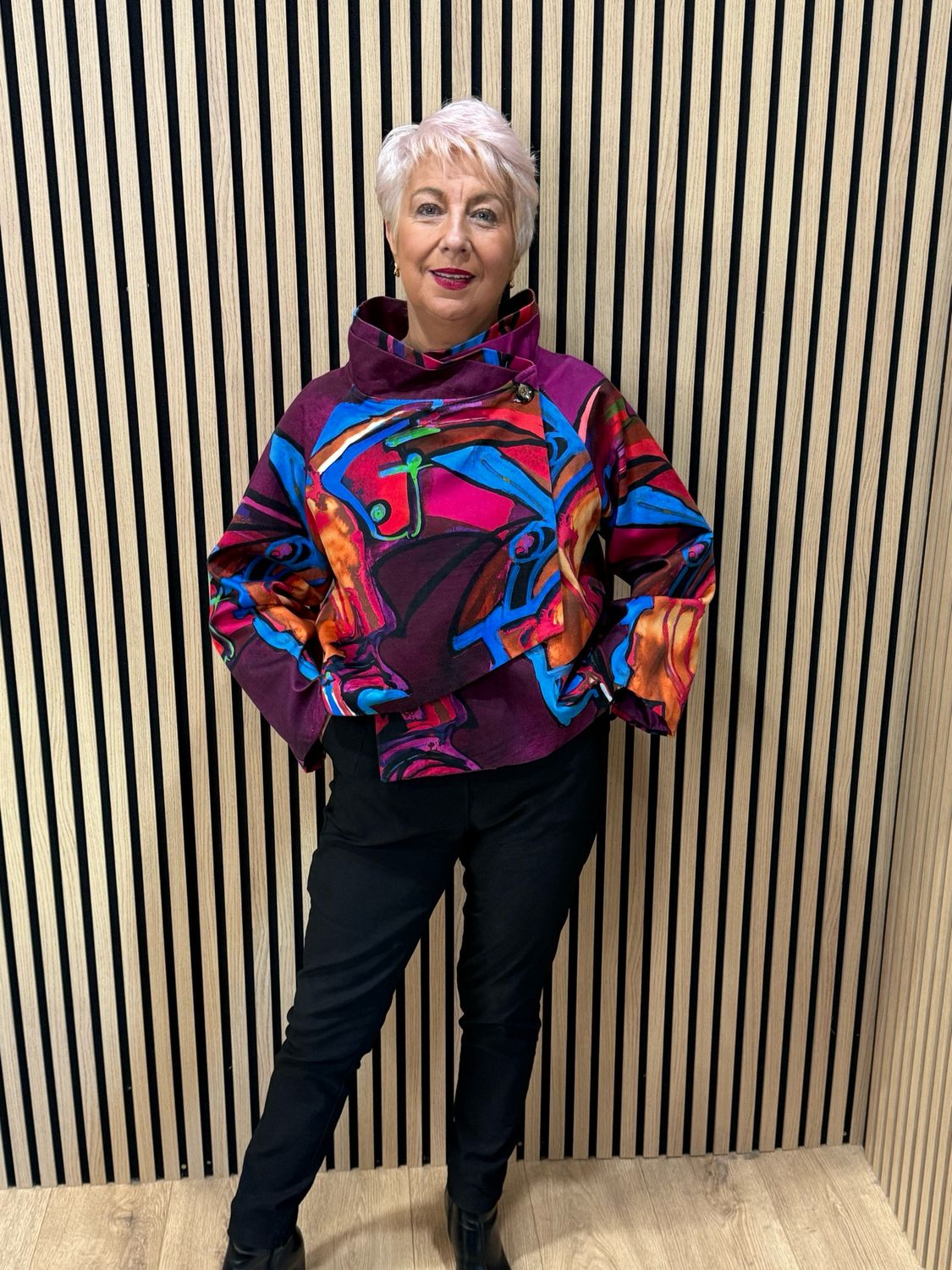 Abstract Print Statement Jacket - Multi