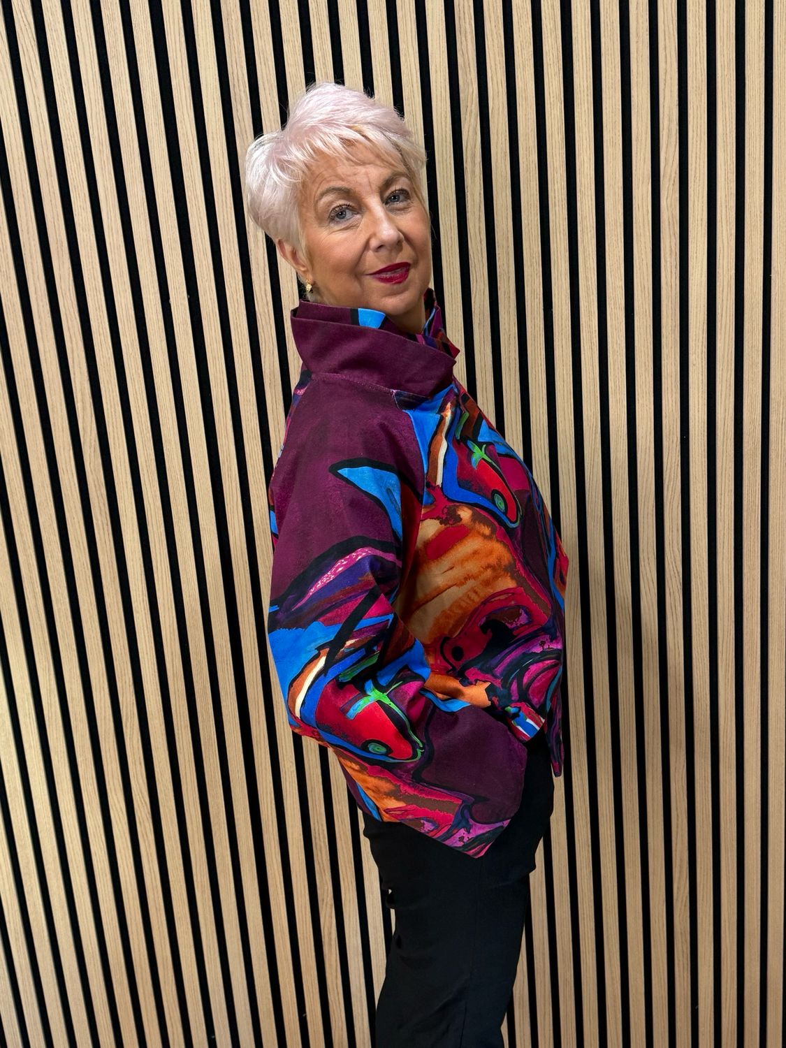 Abstract Print Statement Jacket - Multi