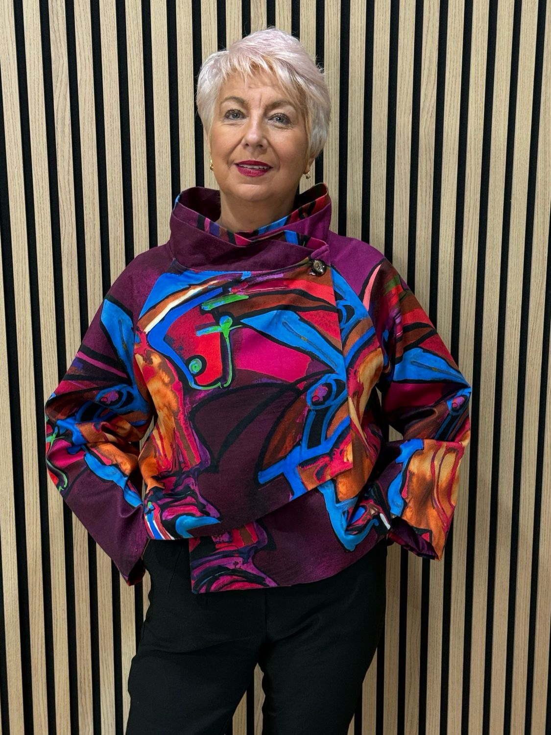 Abstract Print Statement Jacket - Multi