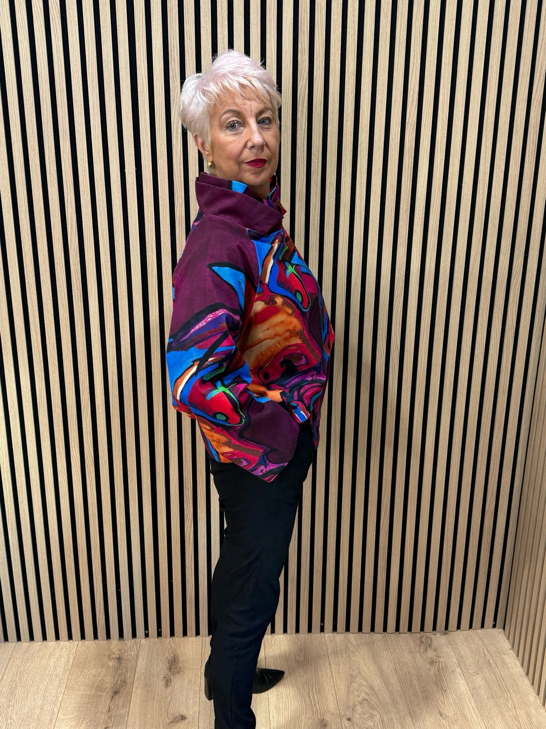 Abstract Print Statement Jacket - Multi