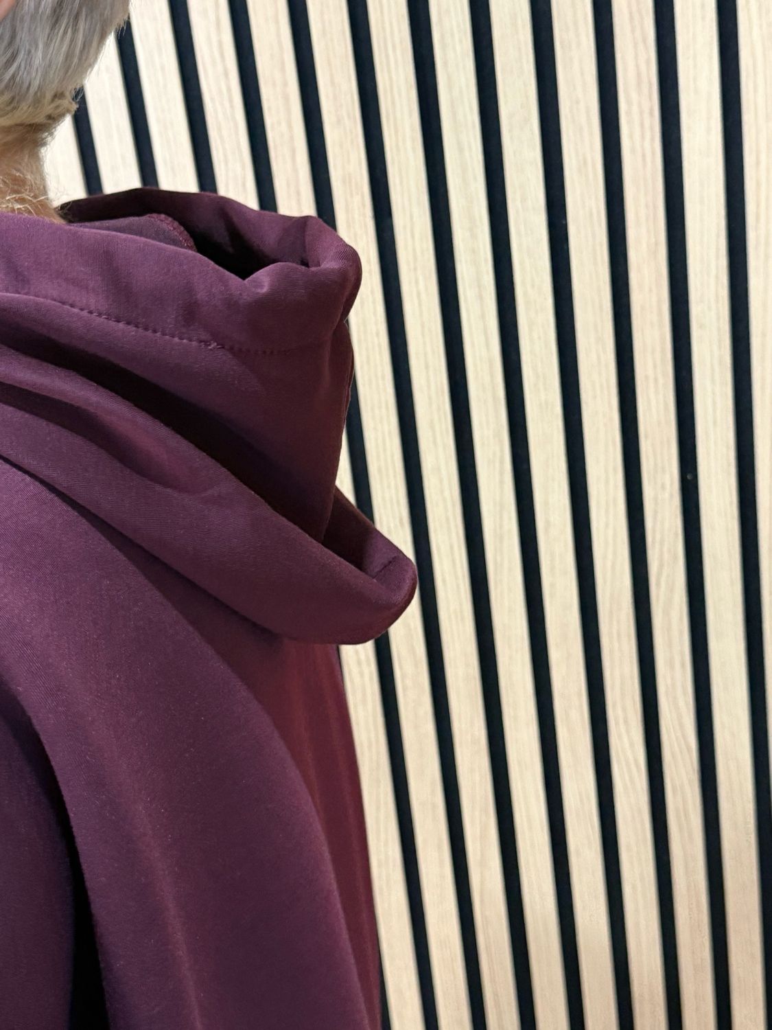 Embossed Detail Oversized Hoodie - Oxblood
