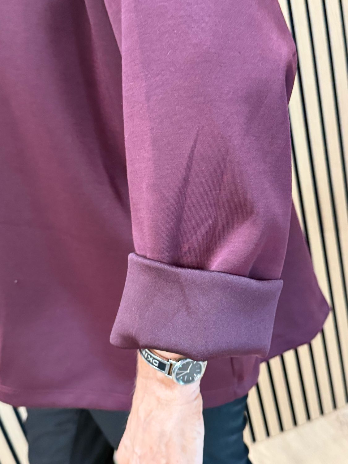 Embossed Detail Oversized Hoodie - Oxblood