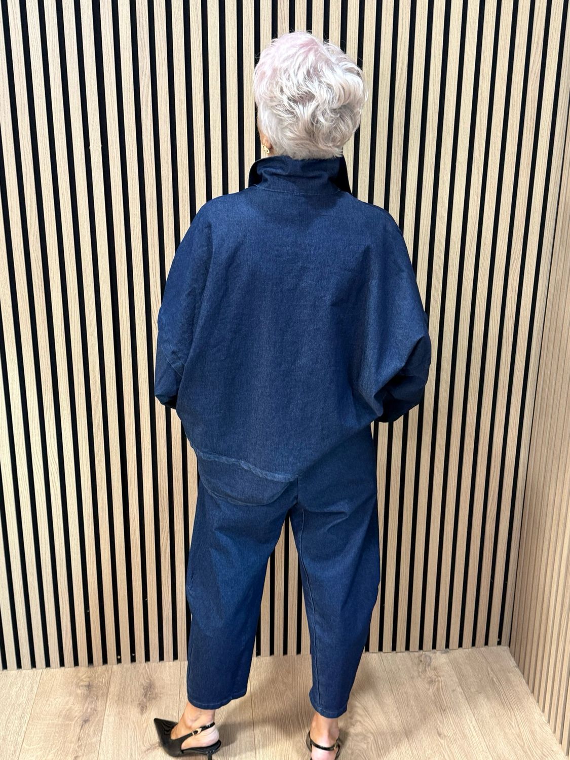 Two Piece Jacket &amp; Trouser Suit - Denim Blue