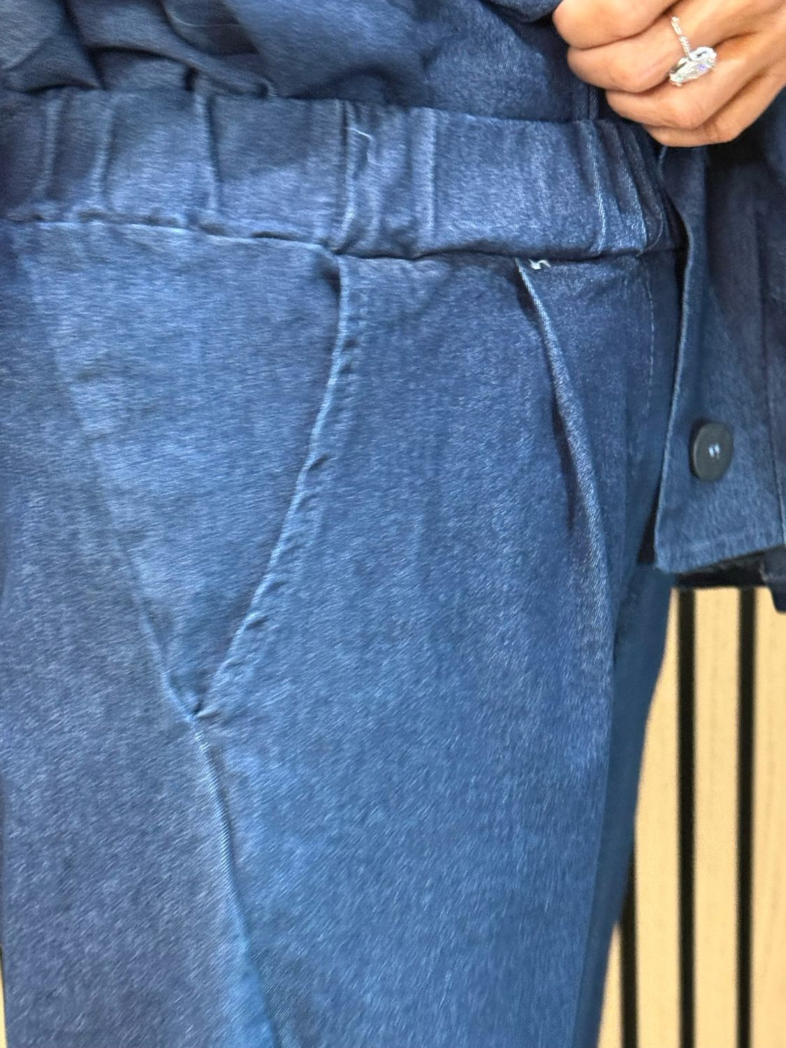 Two Piece Jacket &amp; Trouser Suit - Denim Blue