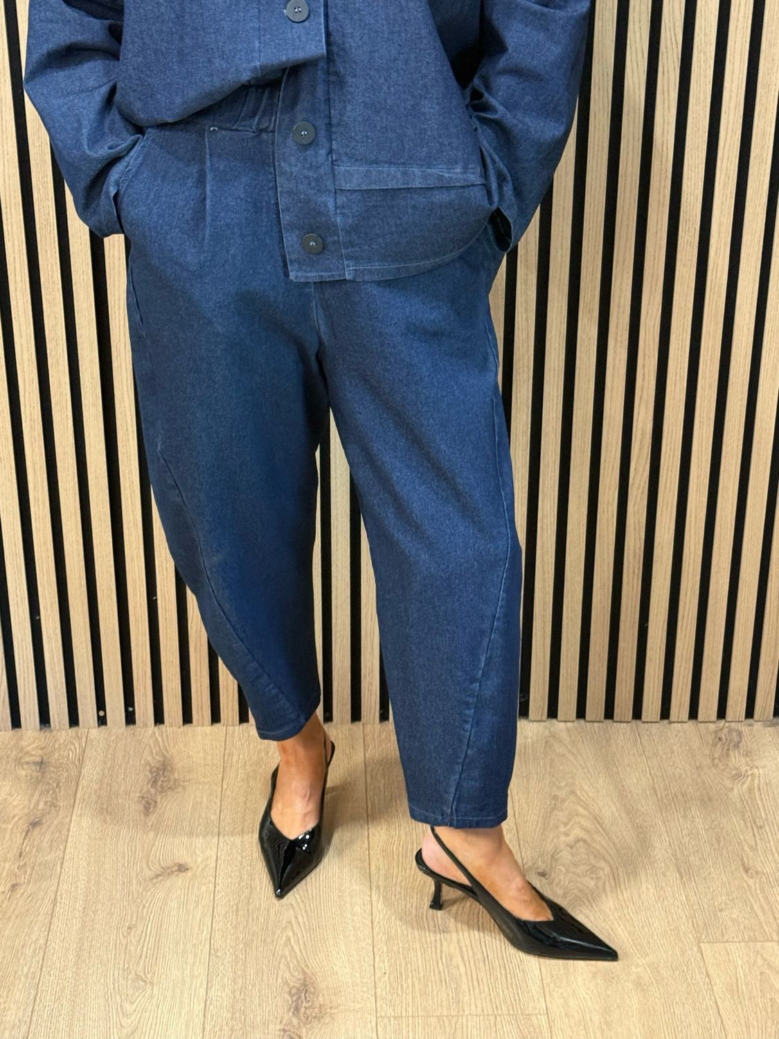 Two Piece Jacket &amp; Trouser Suit - Denim Blue