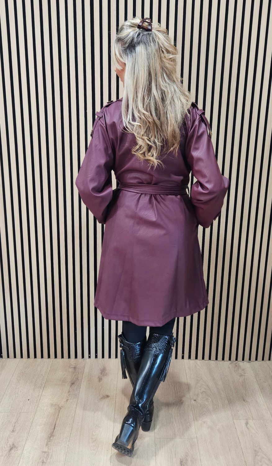 Soft-Touch Trench Coat – Plum