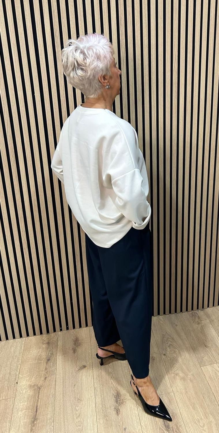 Statement Button Detail Jumper - Cream