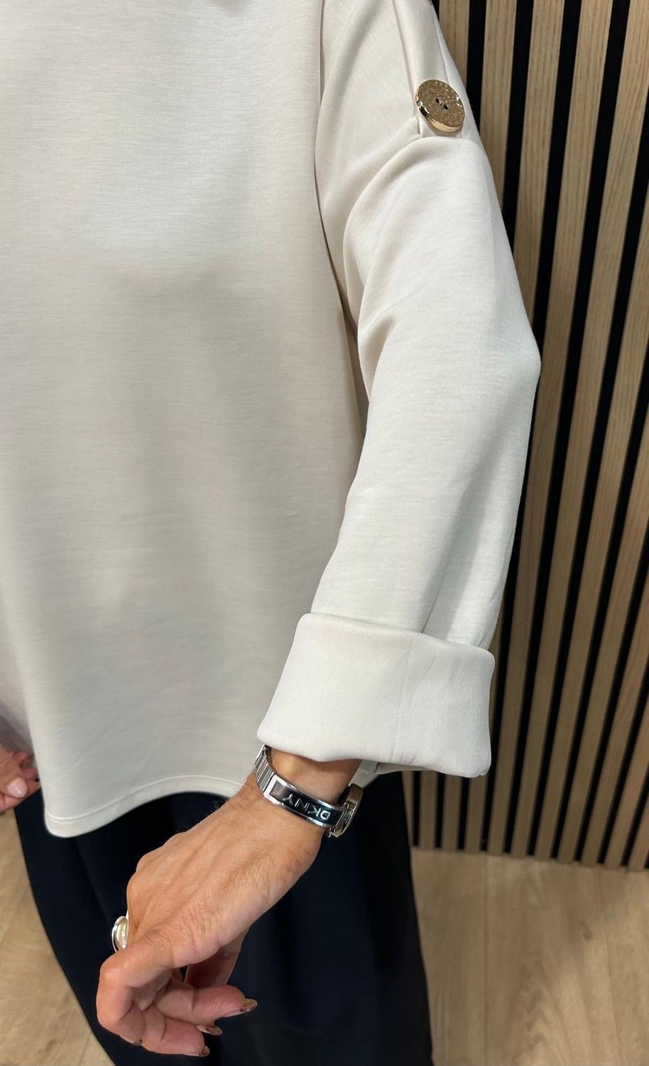Statement Button Detail Jumper - Cream