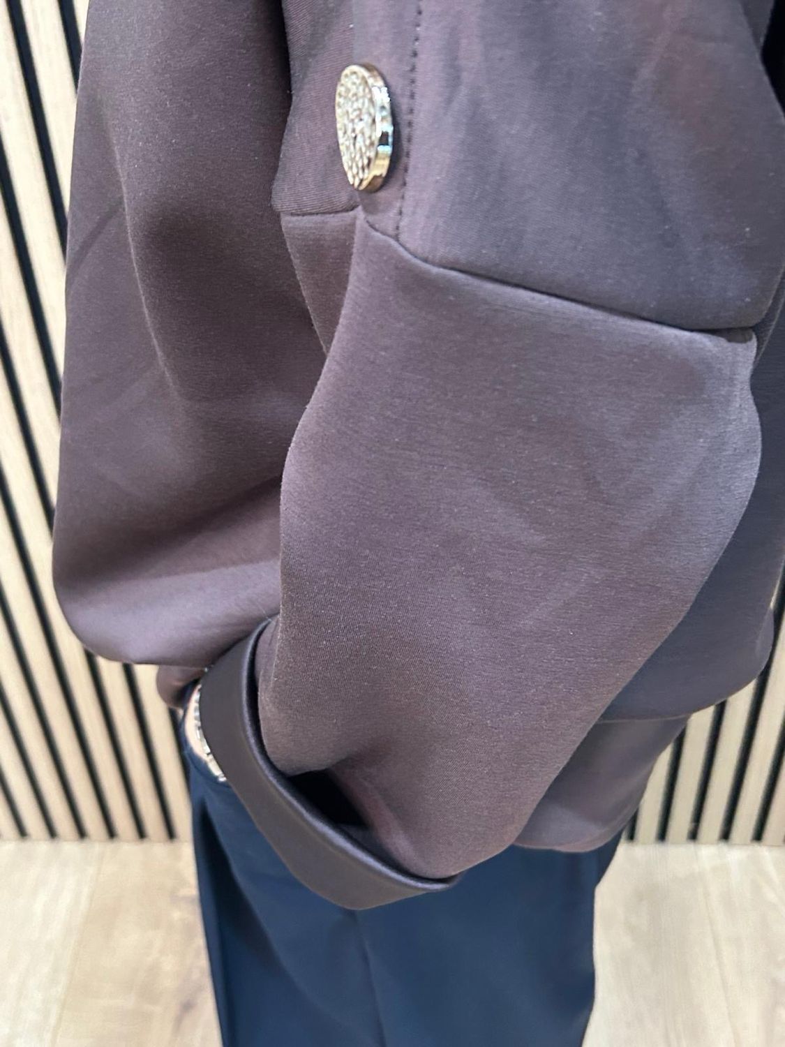 Statement Button Detail Jumper - Chocolate