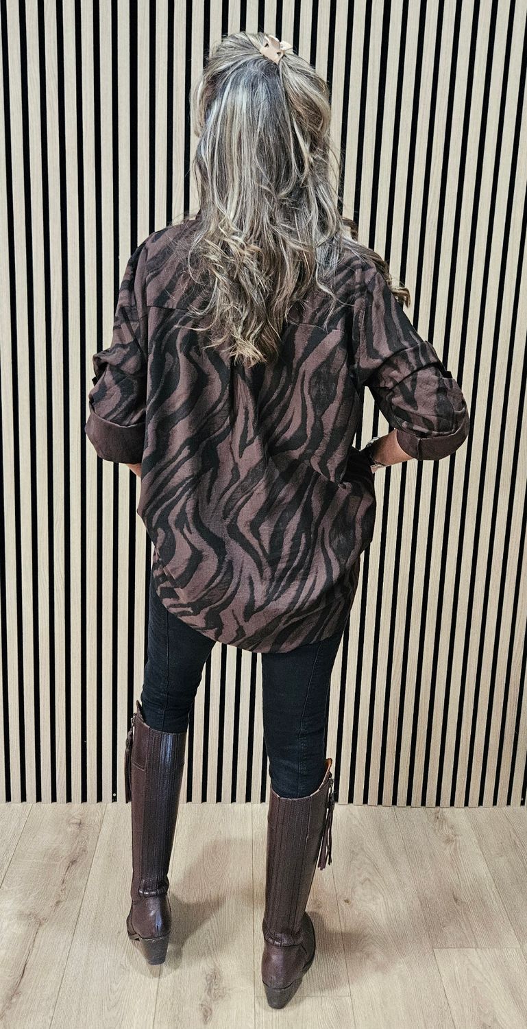 Animal Print Longline Shirt