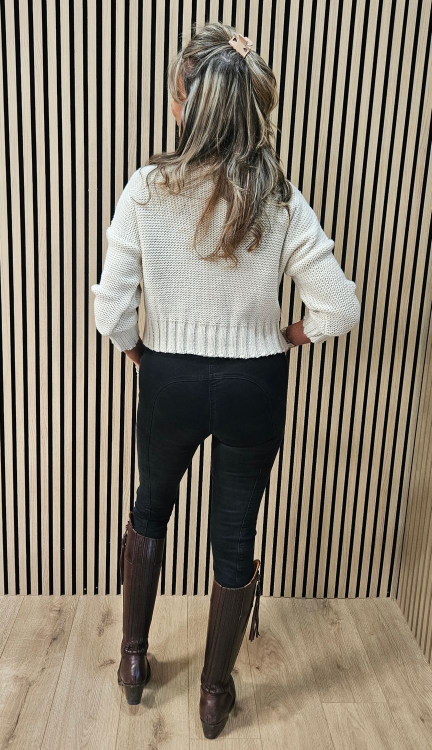 Chunky Cable-Knit High-Neck Jumper