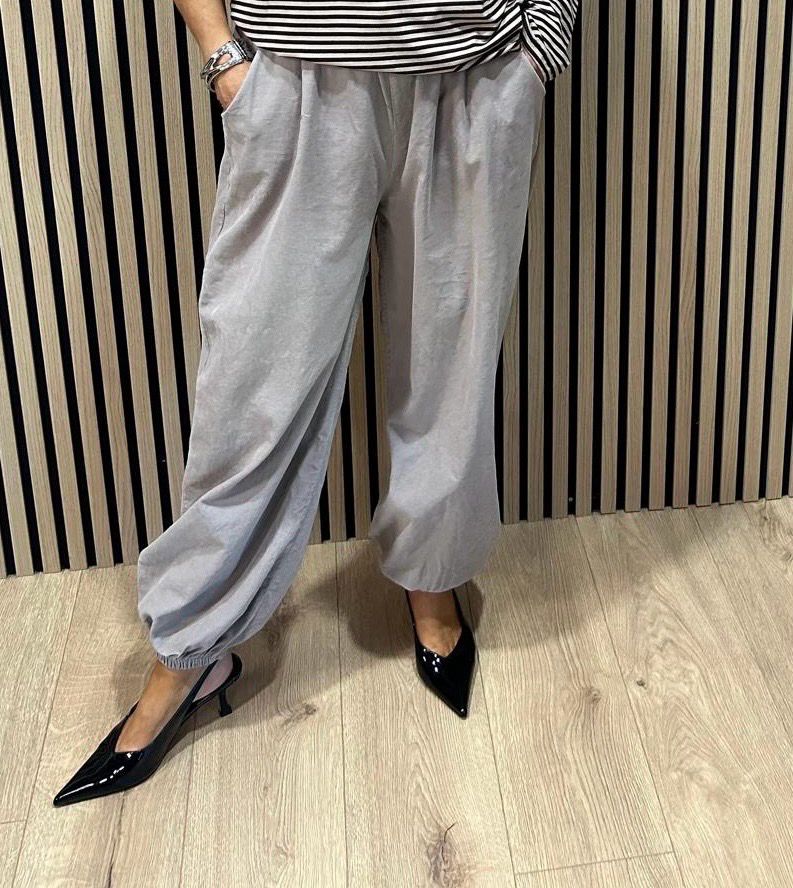 Relaxed Cotton Cord Trousers - Stone