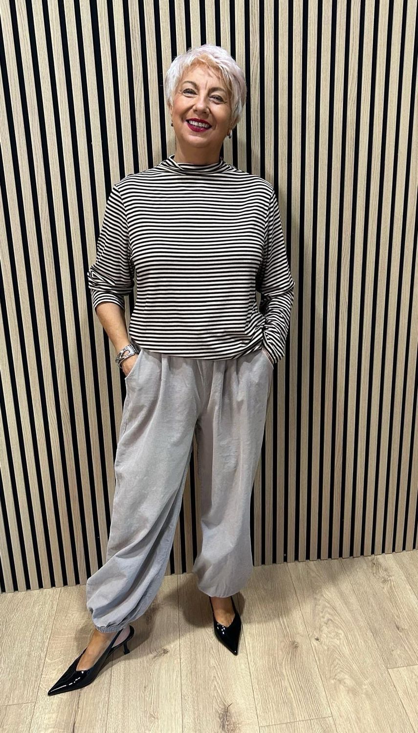 Relaxed Cotton Cord Trousers - Stone
