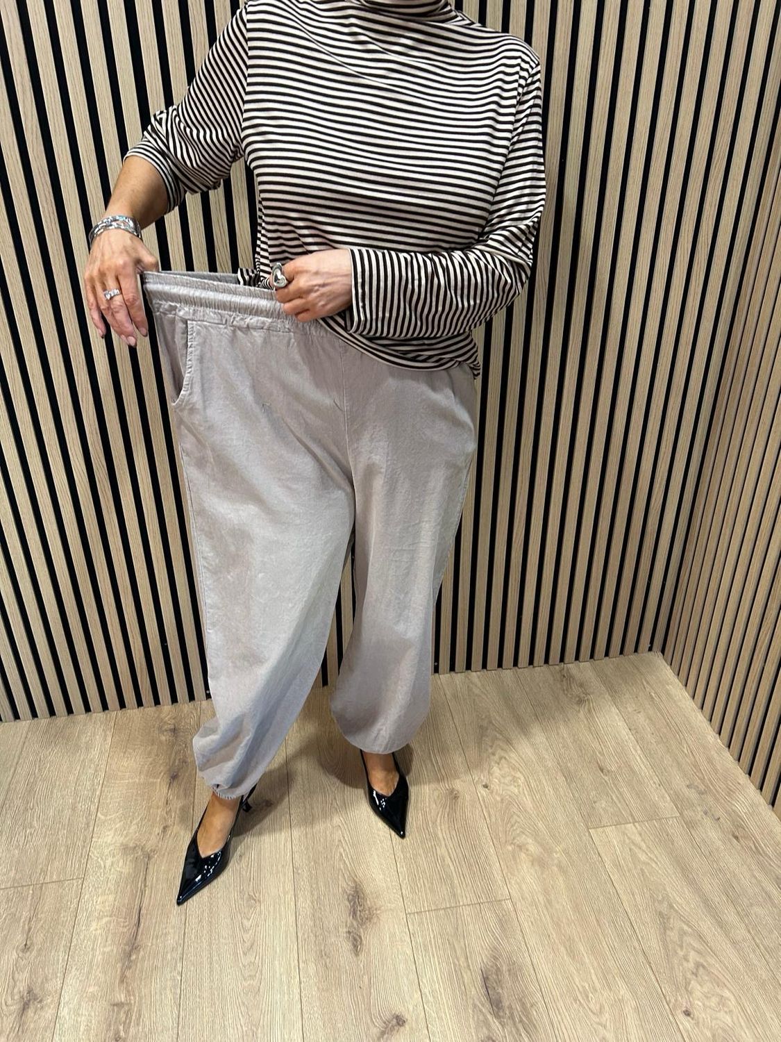 Relaxed Cotton Cord Trousers - Stone