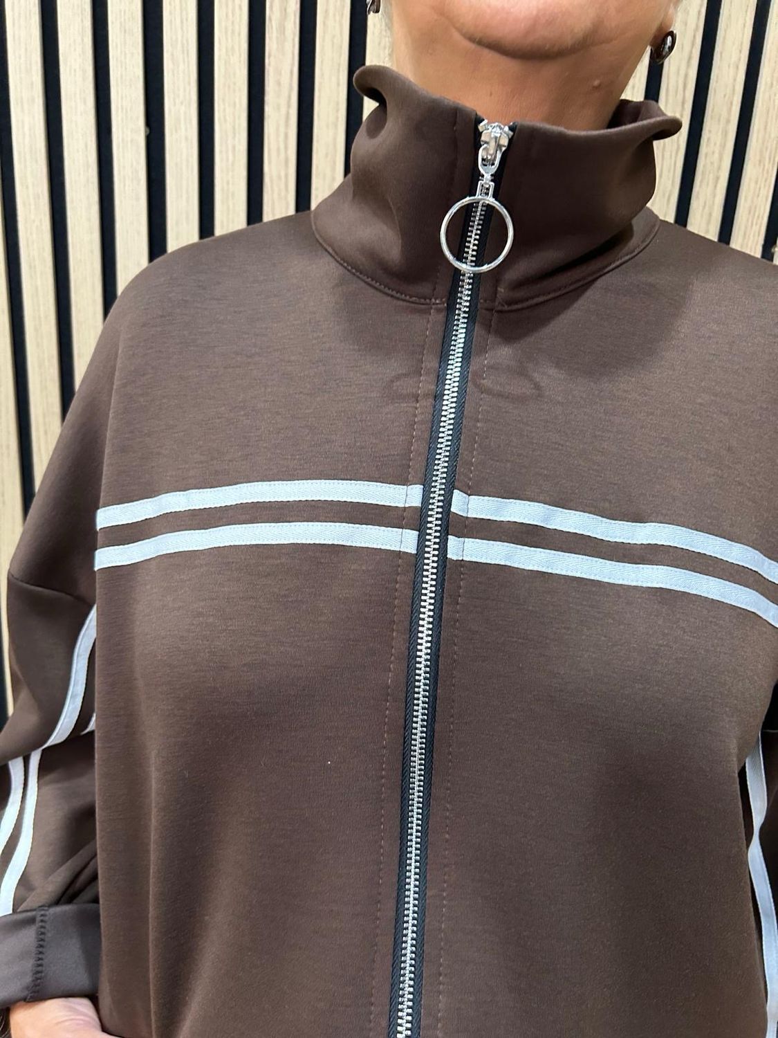 Sport Stripe Co-Ord Set - Chocolate