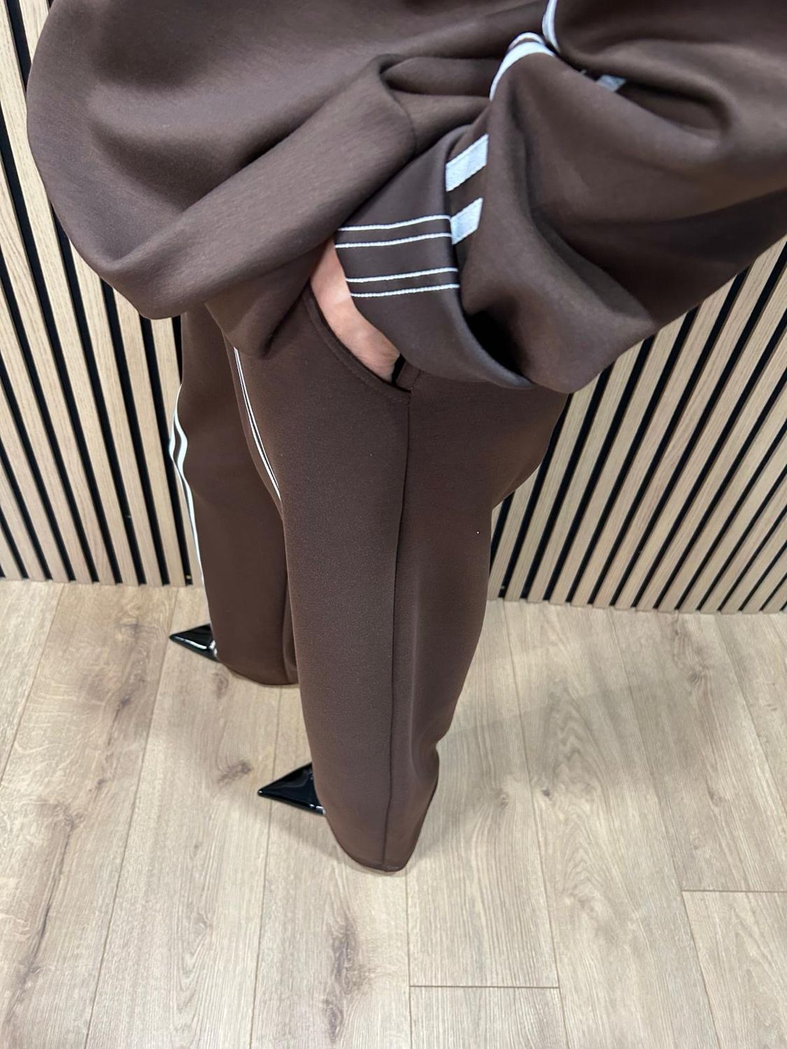 Sport Stripe Co-Ord Set - Chocolate