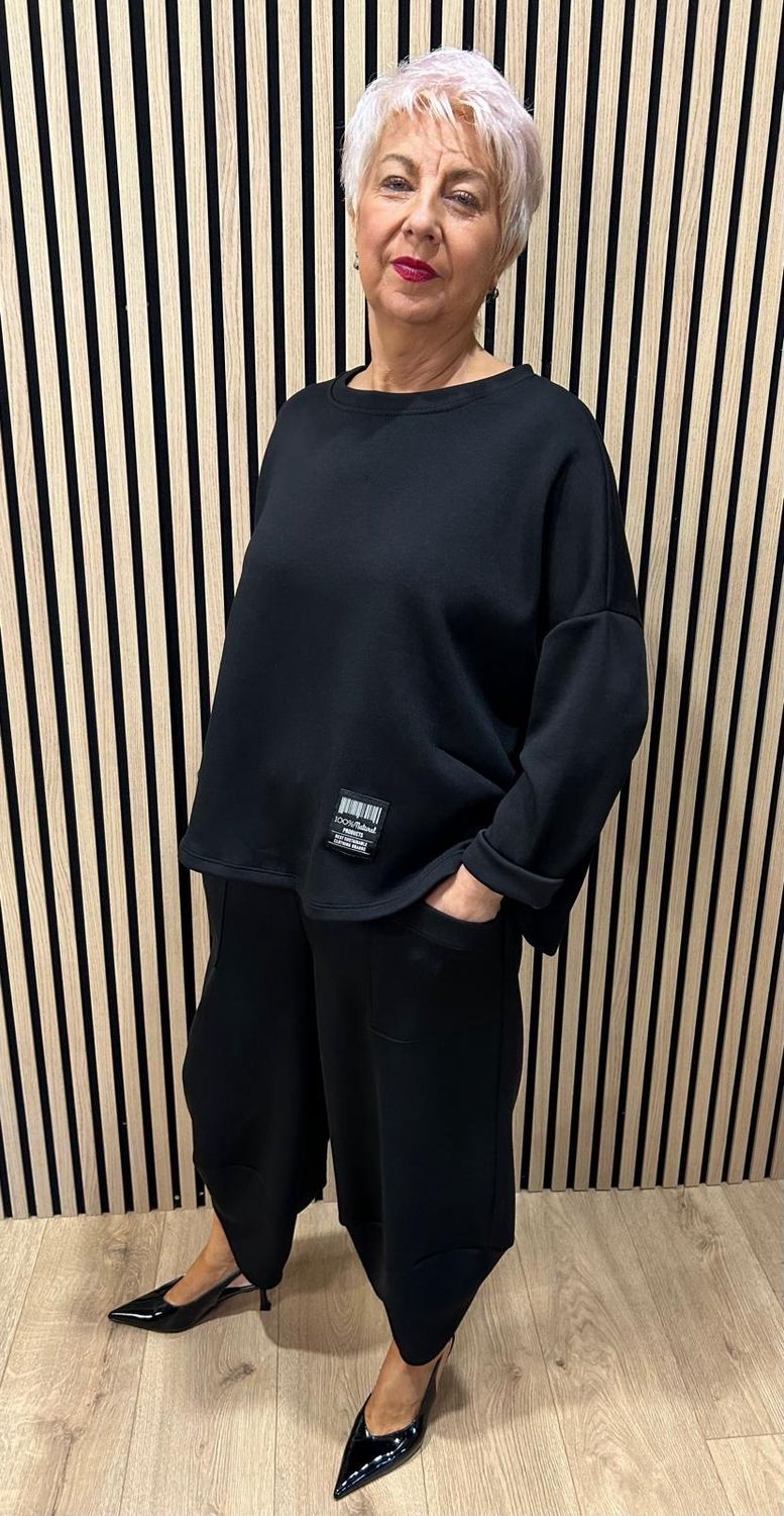Relaxed Two Piece Co-Ord Set - Black