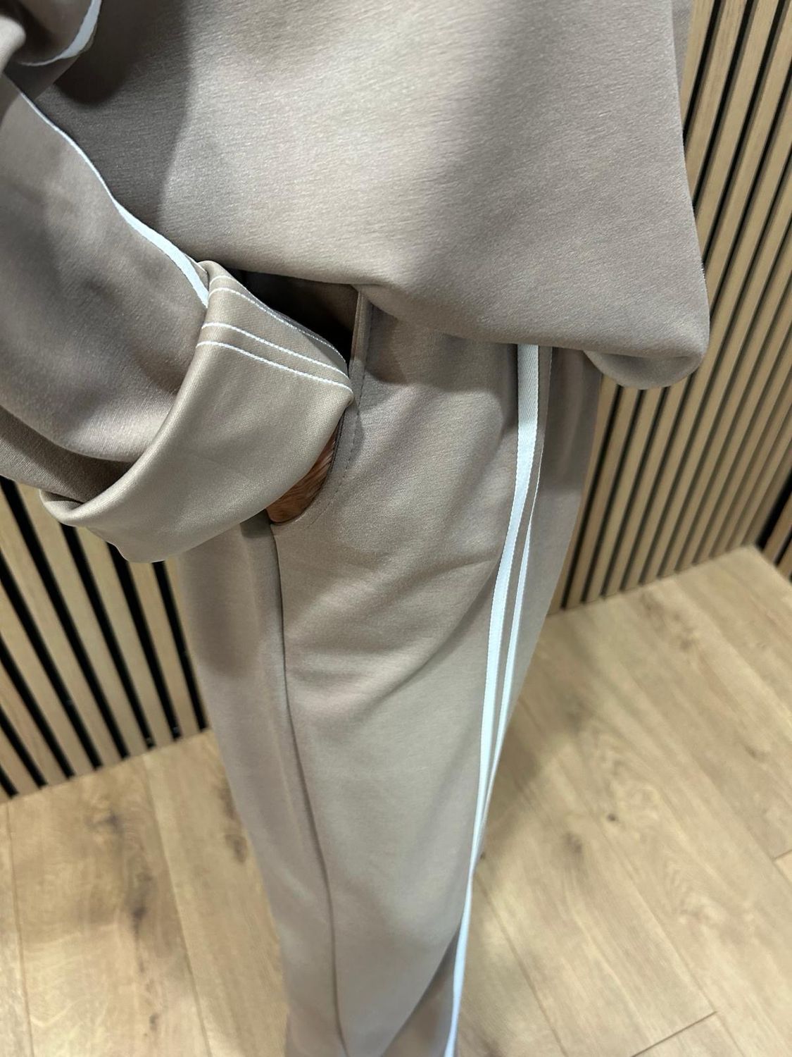 Sport Stripe Co-Ord Set - Oatmeal