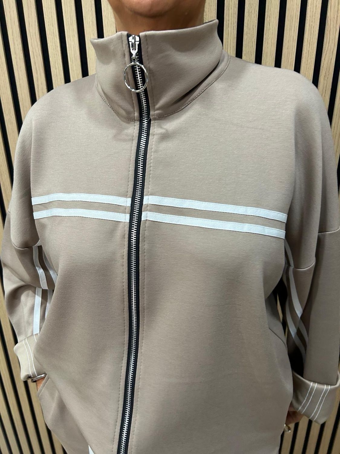 Sport Stripe Co-Ord Set - Oatmeal