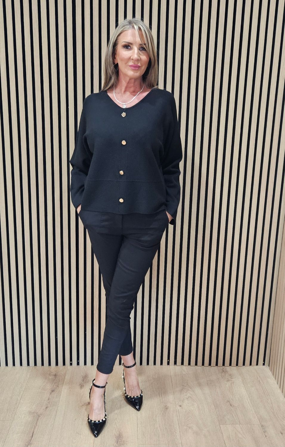 Reversible Two-Way Knit Jumper – Black