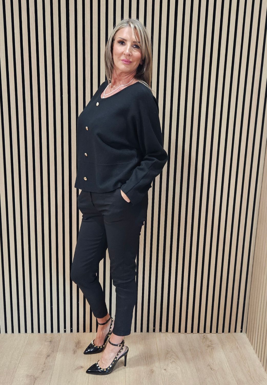 Reversible Two-Way Knit Jumper – Black
