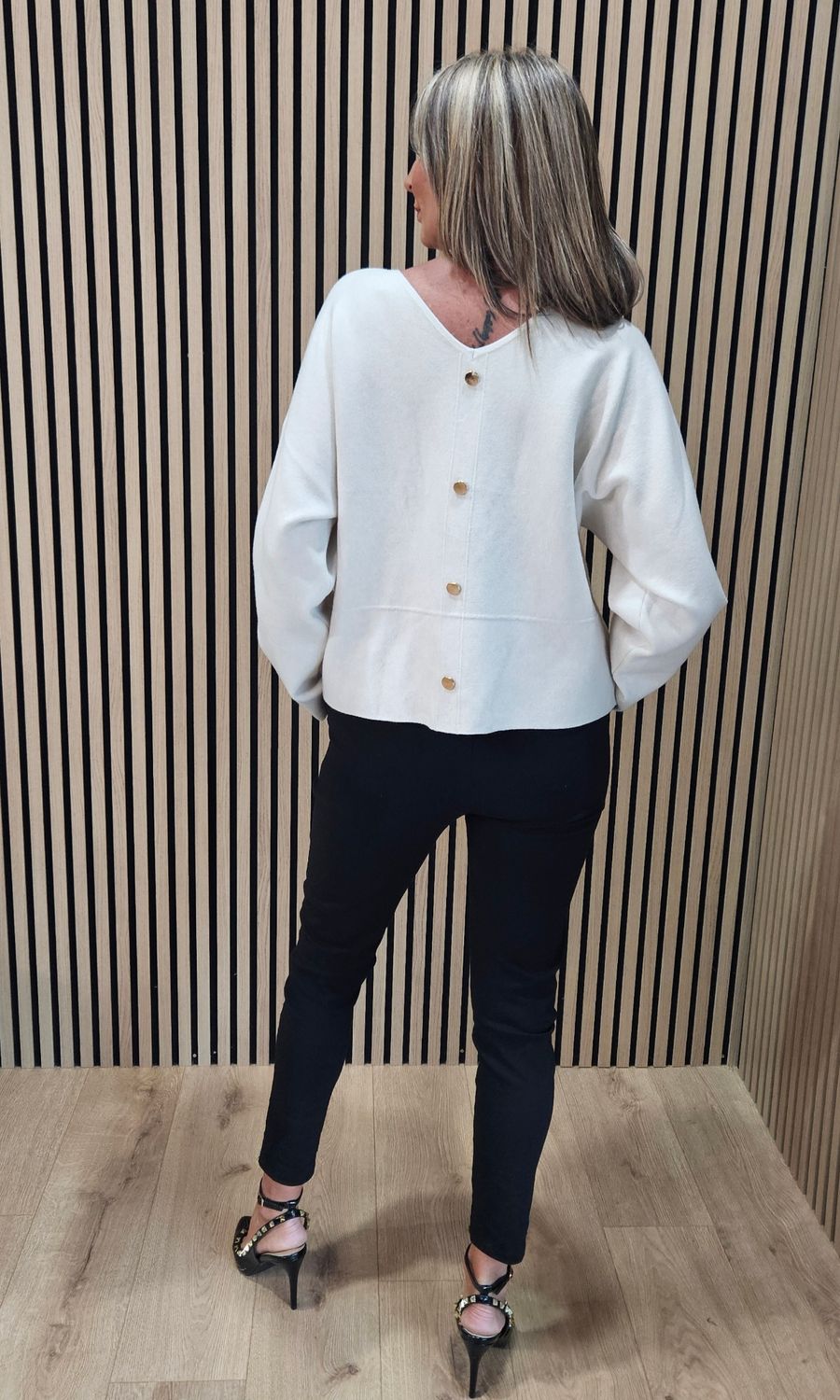 Reversible Two-Way Knit Jumper – Cream