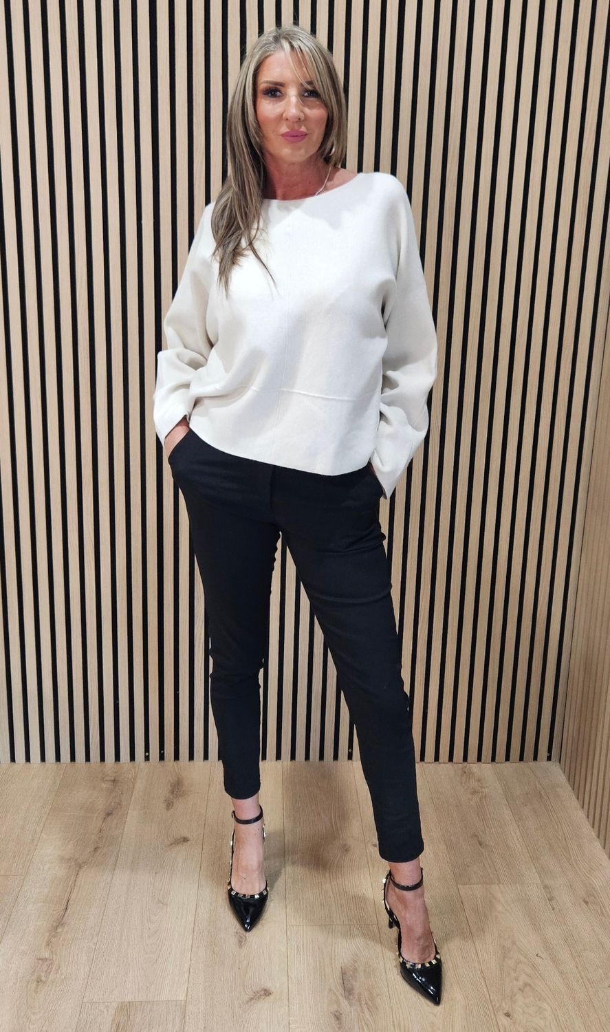 Reversible Two-Way Knit Jumper – Cream