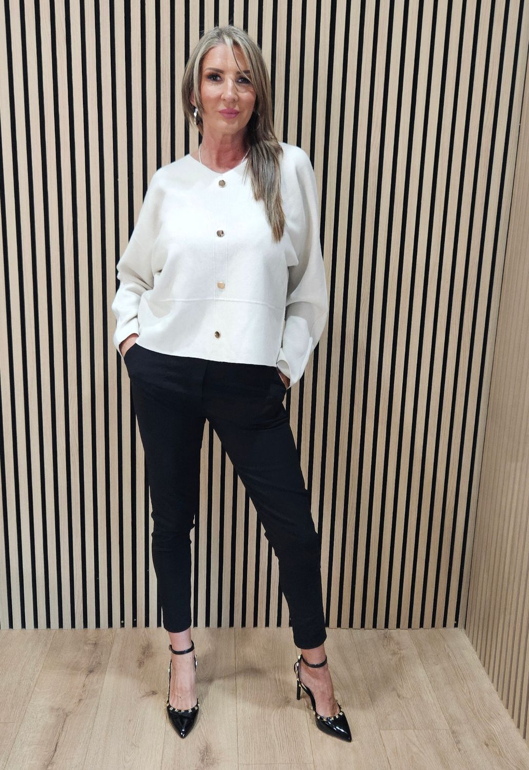 Reversible Two-Way Knit Jumper – Cream