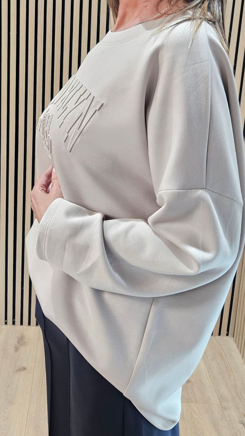 Embossed Brooklyn Jumper - Beige